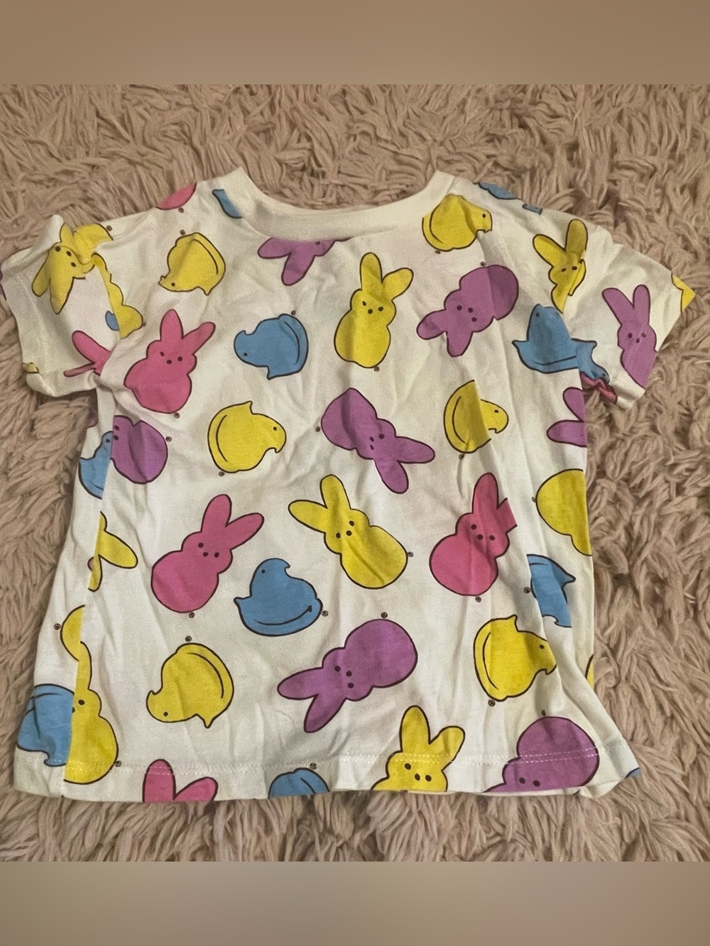 Peeps Easter Bunny Chick All Over Print Graphic Tee Shirt 3T